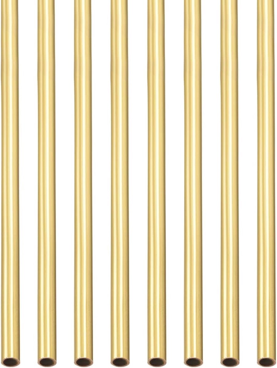 0.3cm x 0.3mm x 300mm Messing Buis - 8 Stuks - Geschikt voor Machinebouw, DIY en Decoratieve Toepassingen - Ronde Metalen Tubes