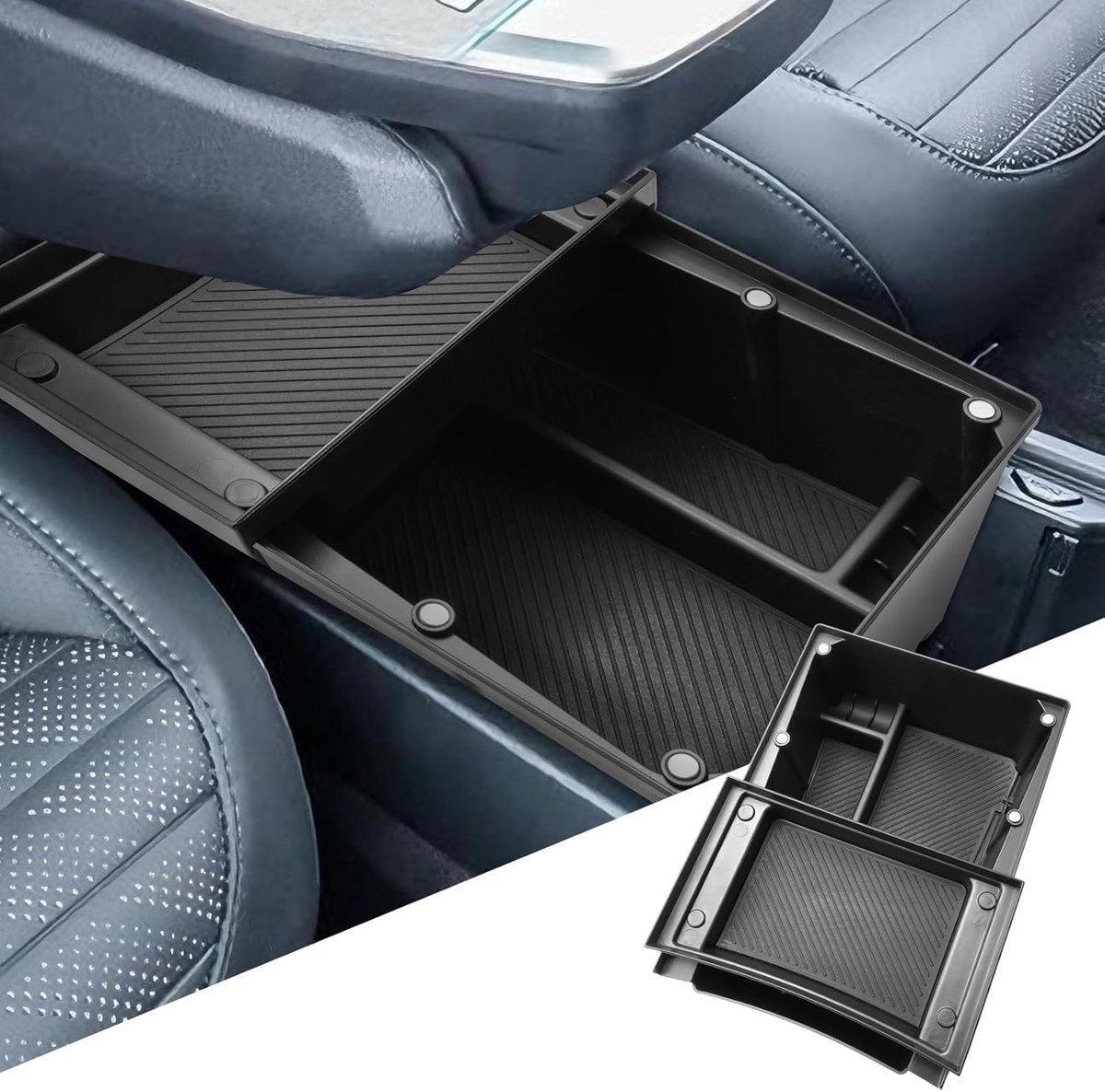 SnelShoppen - Double-layer center console opslagdoos voor Kia EV4 CT 2025 2026 2027, armsteun organizer met schuifmechanisme en magnetische sluiting,