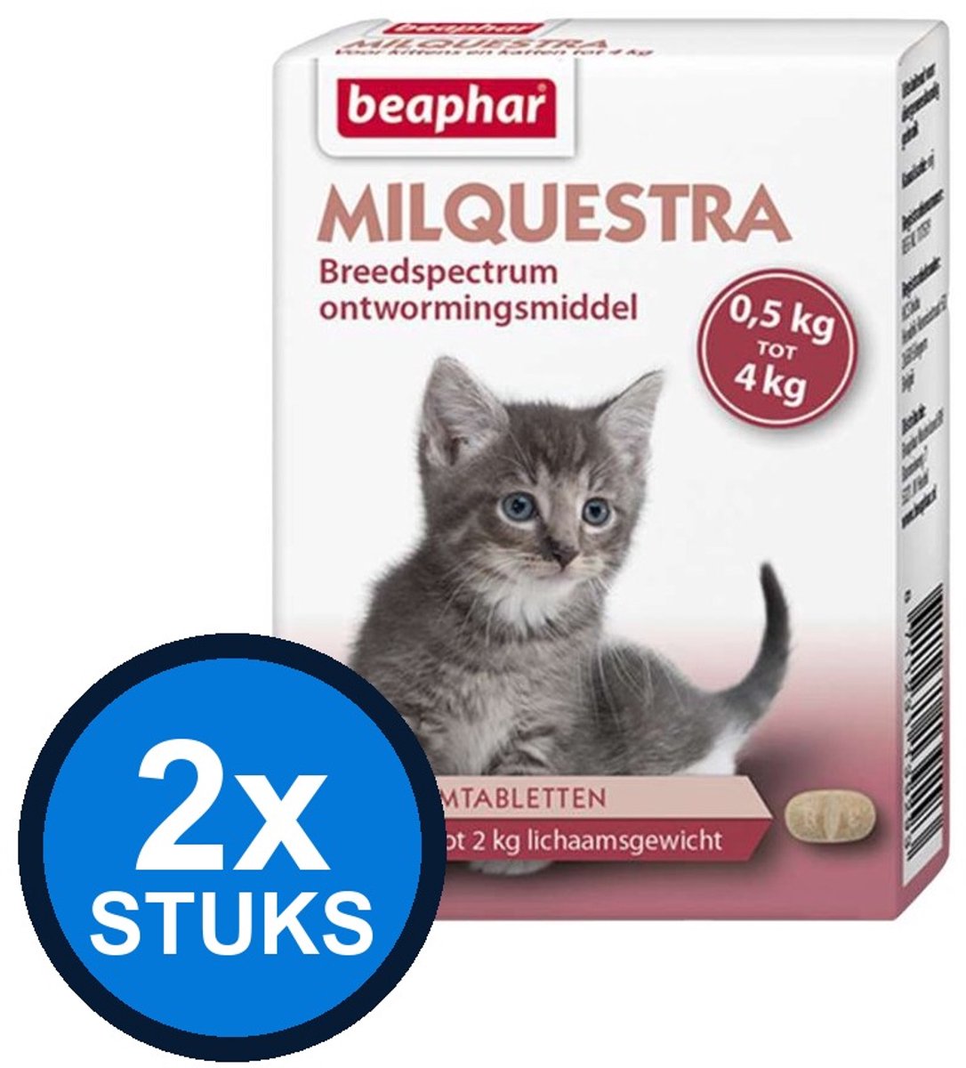 2x Beaphar - Milquestra kat klein/kitten 0,5-4kg 2tabl
