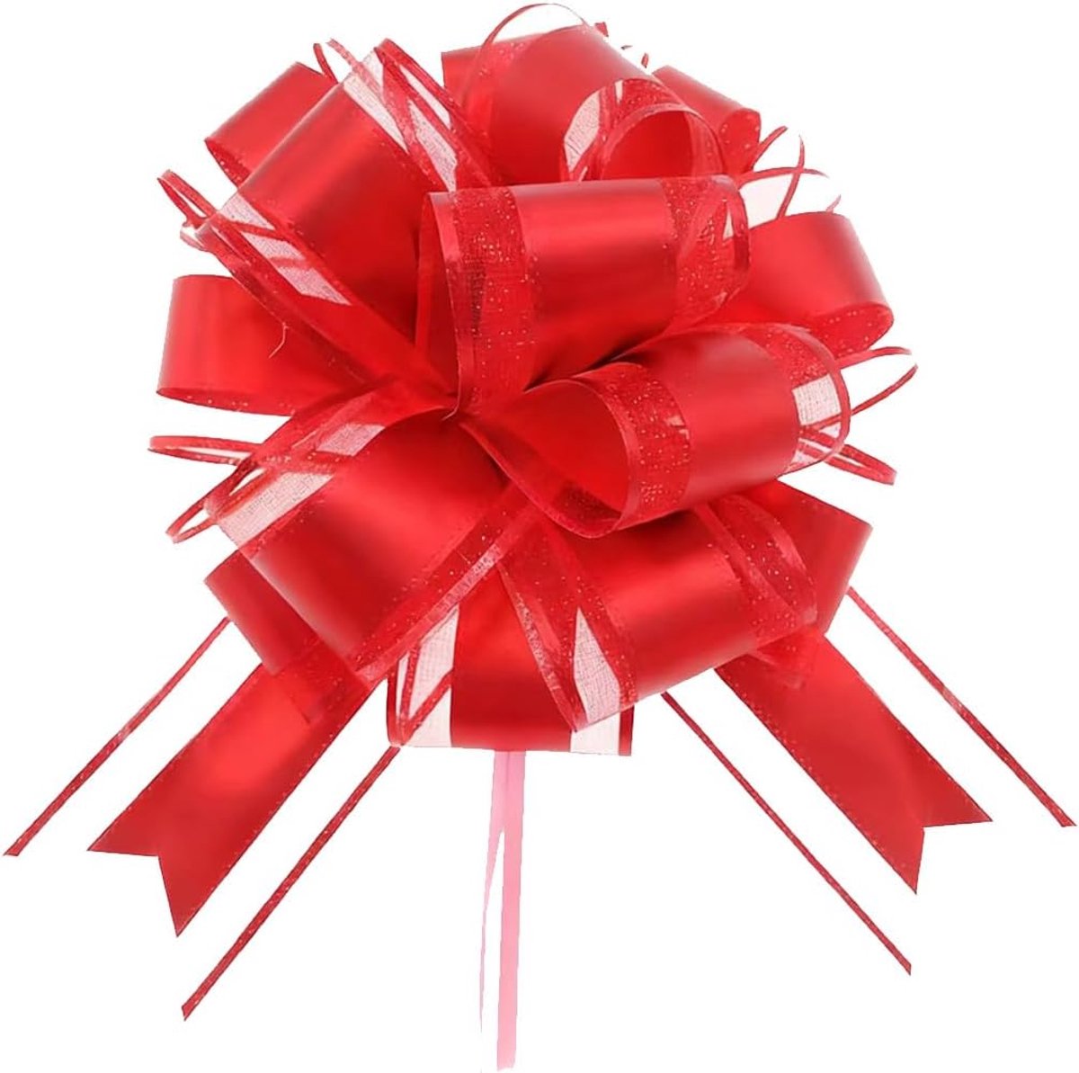 SnelShoppen - 10 Stuks Grote Rode Strikken (25cm) voor Cadeaus, Verjaardagen, Kerst, Feestdagen, Cadeauverpakking, Professionele Afwerking