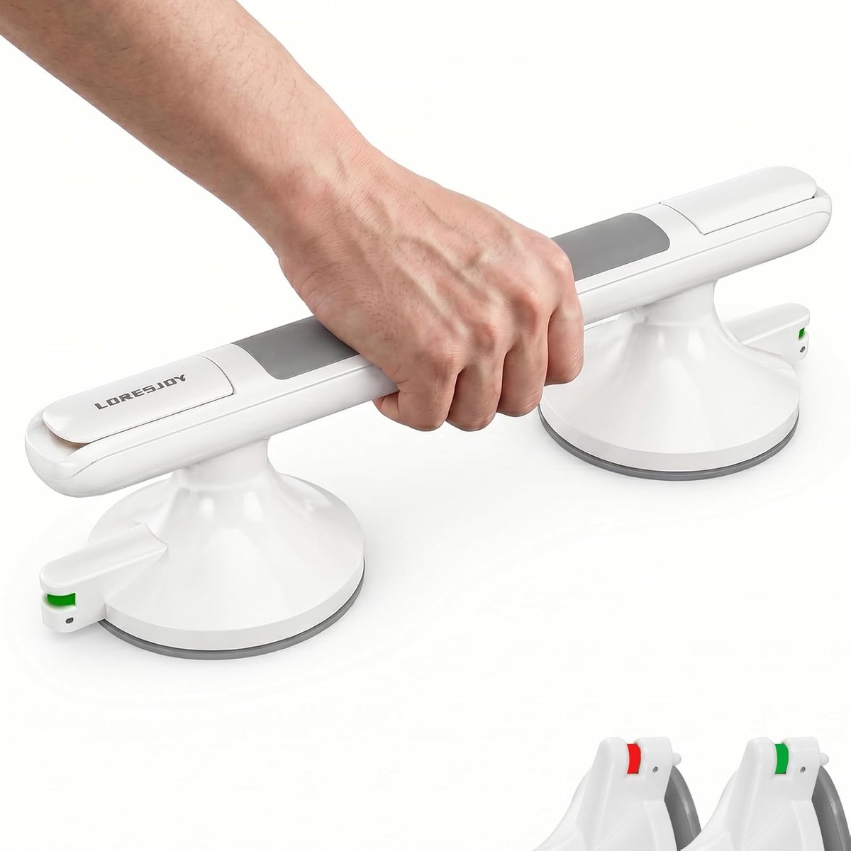 SnelShoppen - Handgrepen Badkamer voor Ouderen - 110 KG Zuignap Handgreep Douche zonder Boren - Verwijderbare Beugel met Veiligheidsindicator - 1 PCS
