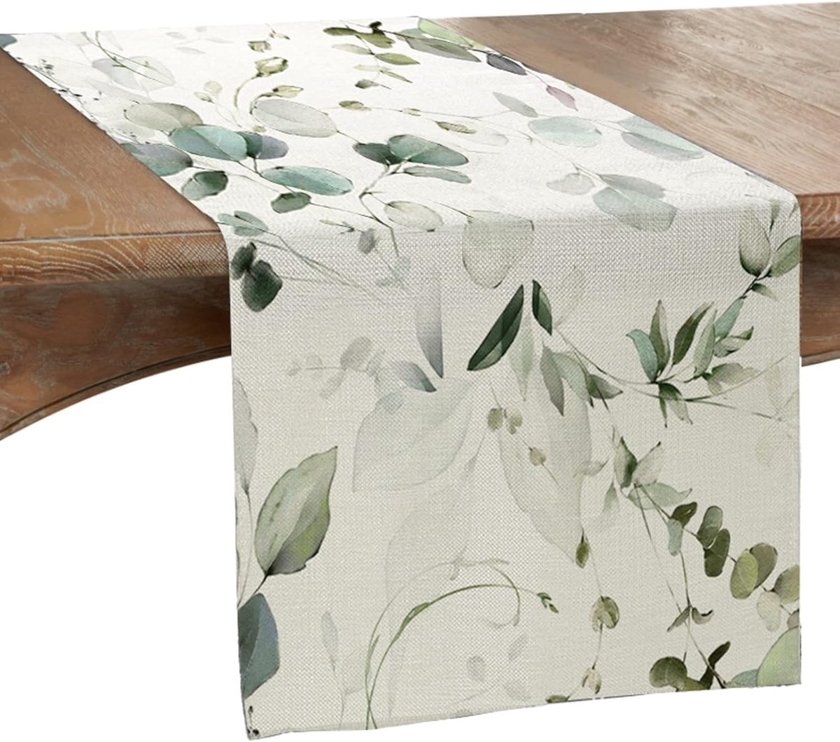 SnelShoppen - Groene Tafelrunner 40x180cm - Polyester - Daisies - Keuken Tafel Decoratie - Binnen Buiten - Feest - Zomer Lente