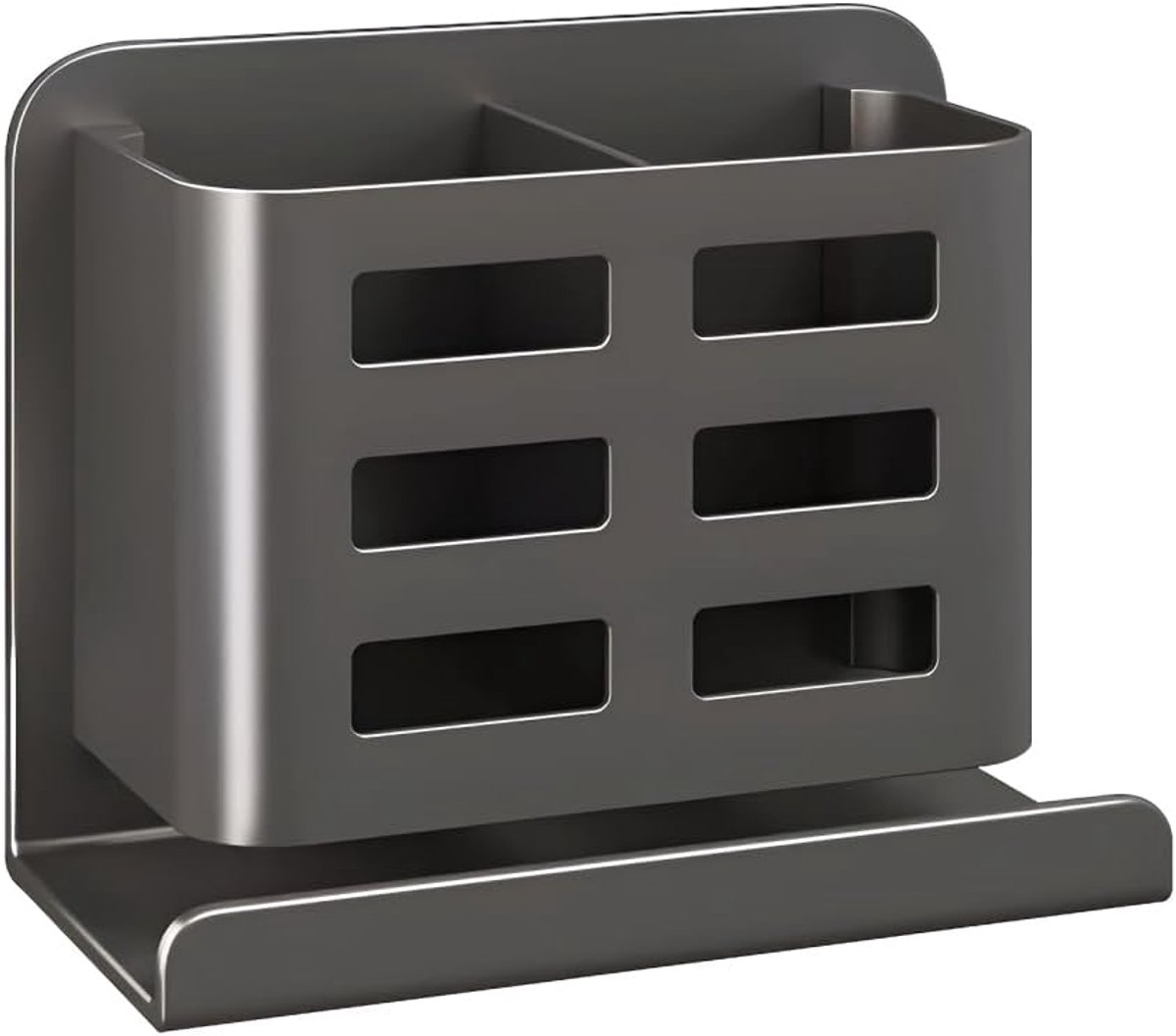SnelShoppen - Electric Toothbrush Holder Aluminium 2 Slots Wandmontage Badkamer Tandpasta Organizer Waterdicht voor Gezinsgebruik en Reizen