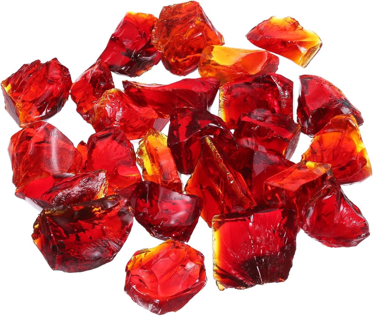 SnelShoppen - Reflecterend Vuurglas voor Vuurschaal, 2-3 mm, Hoogglans Rood Glas voor Openhaard, Veilig voor Binnen en Buiten, Luxe Decoratie voor Tui