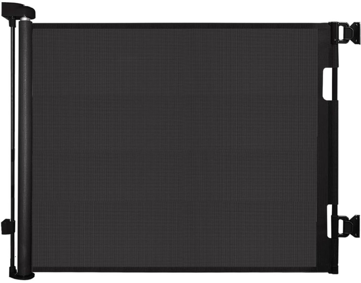 JCP® Traphekje Zonder Boren - Intrekbare Veiligheidsbarrière - Veiligheidsdeur voor Trappen - Zwart - 89cm x 9cm x 10cm
