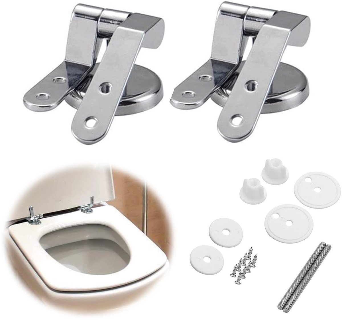 Dailygoods - 2 Stuks Toiletzitting Scharnieren - Universele Vervangingsonderdelen