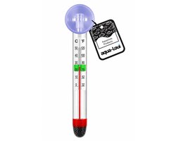 Aqua-Loui® - Aquariumthermometer - Aquarium Thermometer met Zuignap - Analoge Thermometer - 0-40°C - Waterthermometer voor Aquarium, Terrarium, Vijver, Zwembad & Koelkast - 11 cm