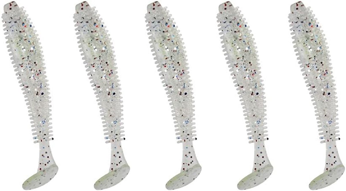 SnelShoppen - 15pcs Zachte Plastic Vissen Lures Bastrout Worm Aas Paddle Tail Swimbait Silicone Vissen Aas voor Zoetwater en Zoutwater