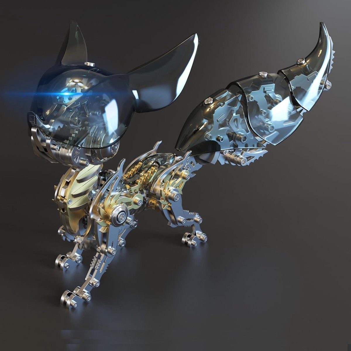 SnelShoppen - Kleurvolle 3D Metaal Puzzel voor Volwassenen - Fox Model Kit met Licht, DIY Constructie Speelgoed, Desk Toys, Perfect als Cadeau