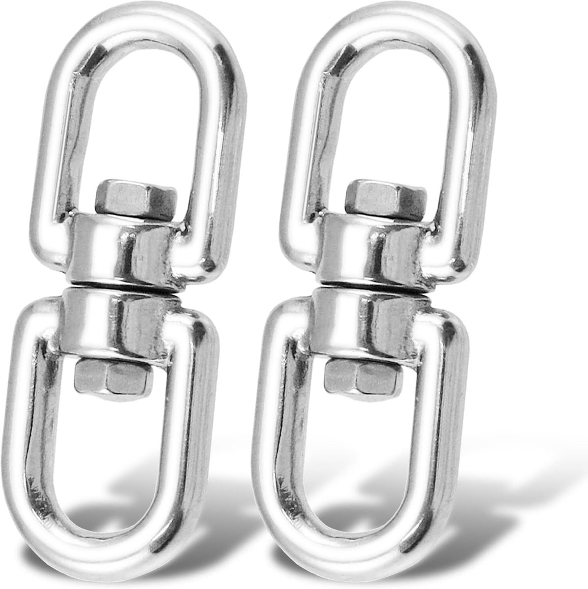 SnelShoppen - Heavy Stainless Steel Swivel Eye Ring Hook 10mm 500kg - 2 Stuks - Duurzaam en Corrosiebestendig - Ideaal voor Camping, Tuin en Decoratie