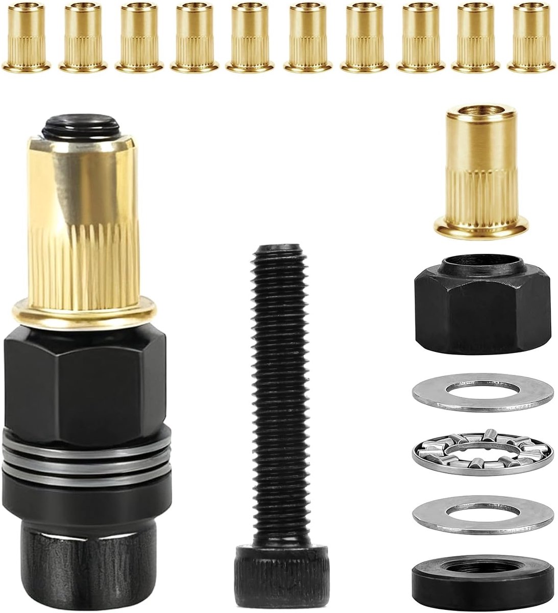 SnelShoppen - Rivet Nuts M8 Set - 10 Stuks Rvs Inbusschroeven met Handgereedschap voor Professioneel Gebruik, Voor Verbindingen van Platen en Buizen