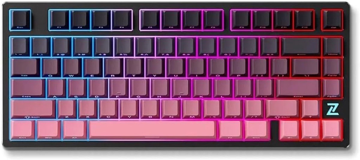 SnelShoppen - Draadloos Gaming Toetsenbord 75% - RGB, Hyacinth Switches, Double-Shot PBT, Gasket Mount, Hotswappable - Compact en Ergonomisch voor Gam