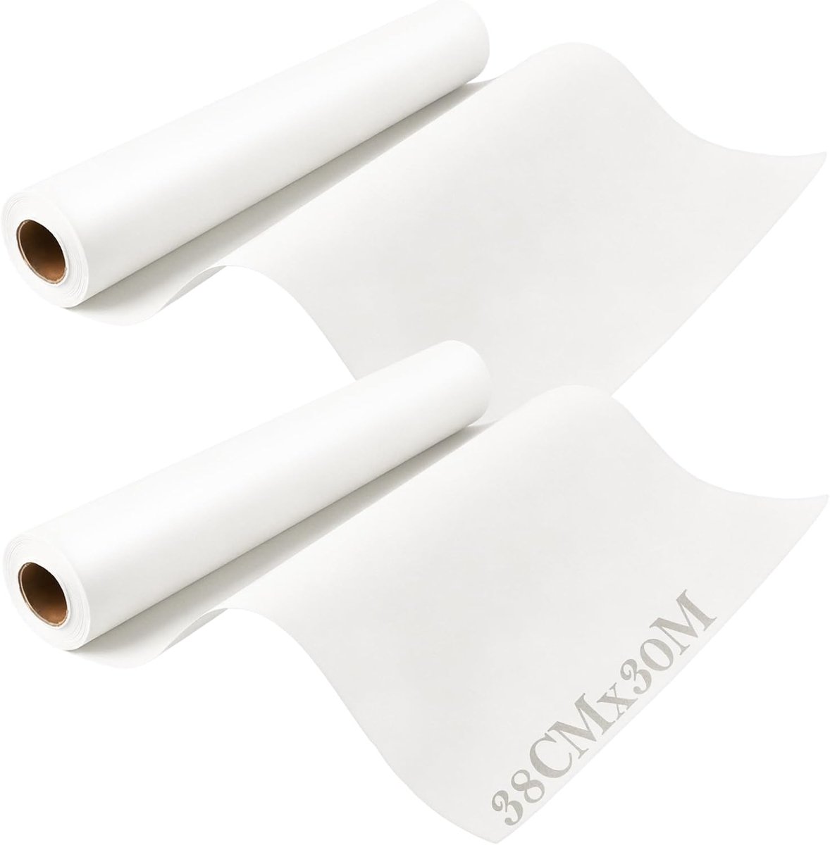 SnelShoppen - 2 Stuks Tekenpapierrol 44 cm x 30 m - 70 g/m² Wit Papier - Multifunctioneel Schetspapier voor Knutselen, Schilderen, Muurkunst en Cadeau