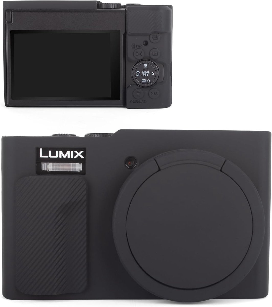 SnelShoppen - Silicone Hoes voor Digitale Camera's - Beschermende Soft Rubber Case voor Panasonic Lumix DC-ZS99 - Zwart, Antislip, Schokbestendig, Inc
