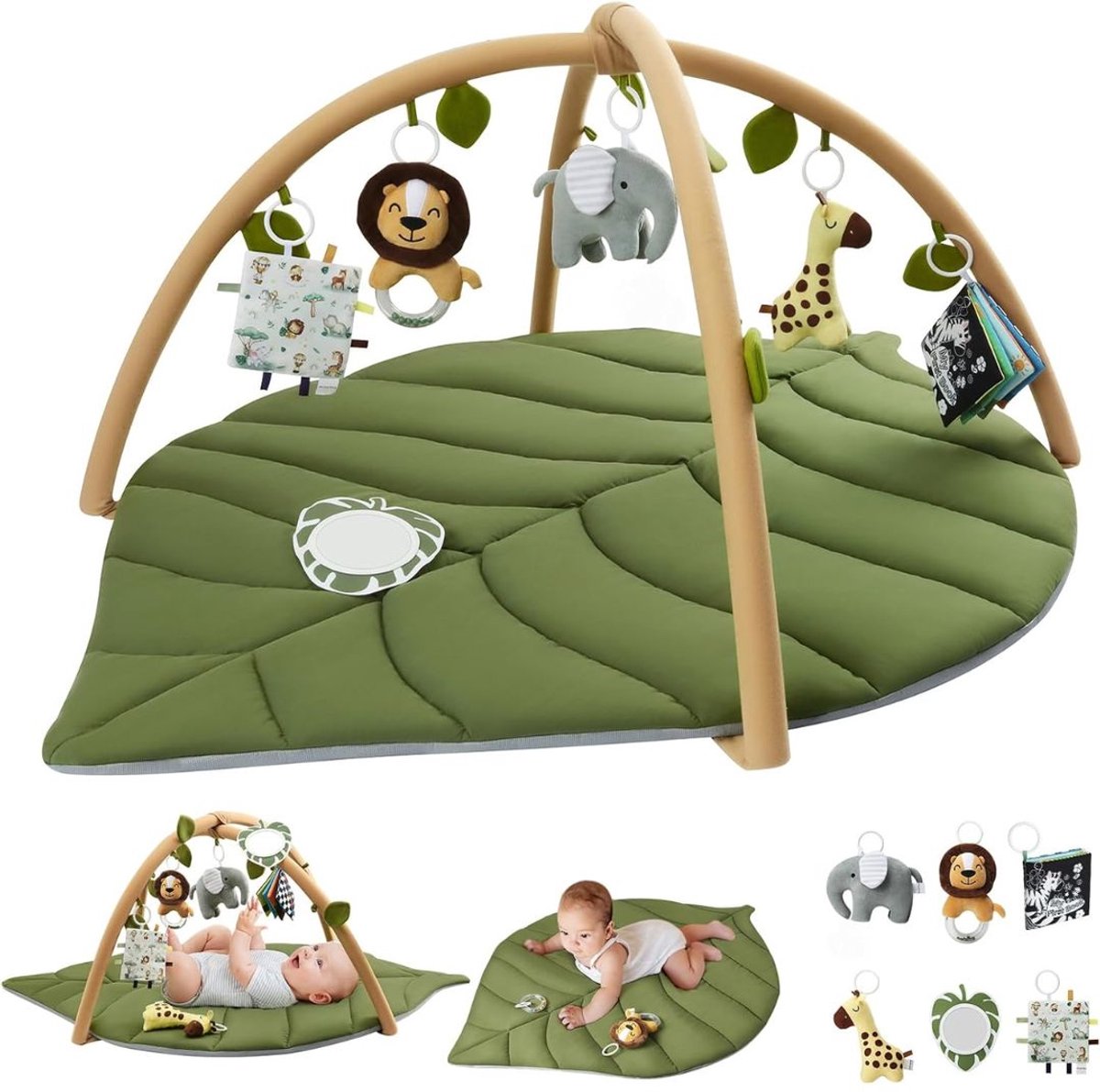 JCP® Babygym - Activiteitenmat voor Baby's - Speelgym voor Baby's - Groen - 43cm x 34cm x 19cm
