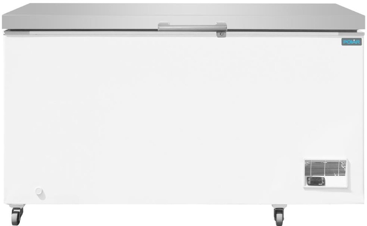 Polar vrieskist met RVS deksel 378 liter wit met RVS