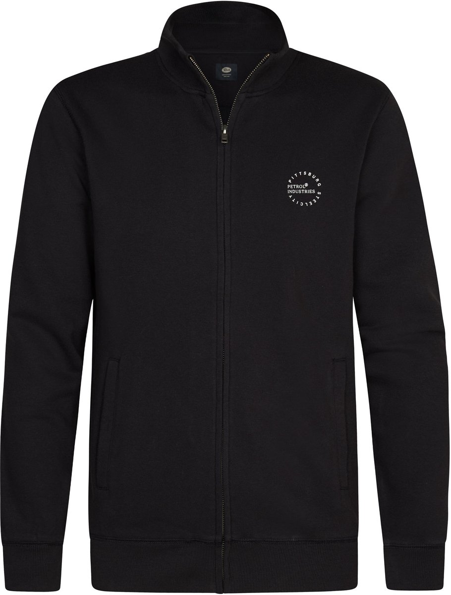 Petrol Industries - Heren Sweatshirt met rits en opstaande kraag Norvik - Zwart - Maat S