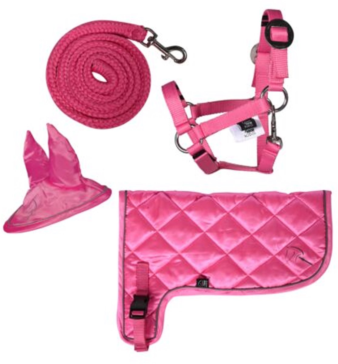 HKM - Hobby Horse Neon Set - 4 delig - Neon Roze