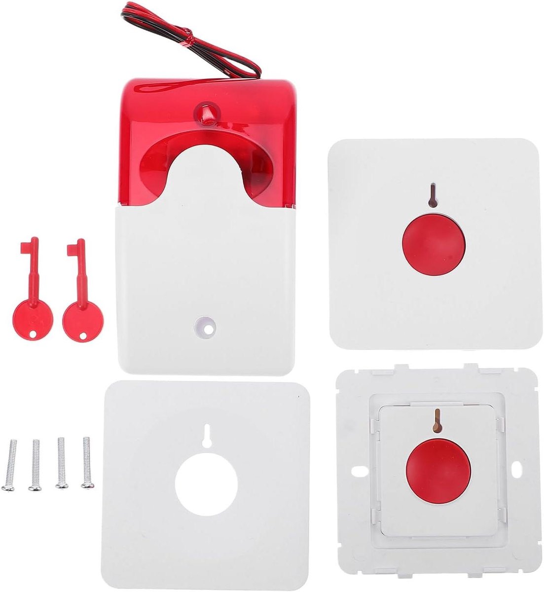 Noodknop Ouderen - Hulp Alarm - Veiligheid Thuis - Direct Bedraad - 12.5 cm - Multicolour