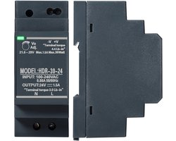 HDR-30W-24V DIN-rail netvoeding - 24V voeding DIN-rail - 1,5A schakelvoeding - DIN-railtransformator - AC/DC-eenfasetransformator - voor DIN-rail voor industriële automatiseringsapparatuur
