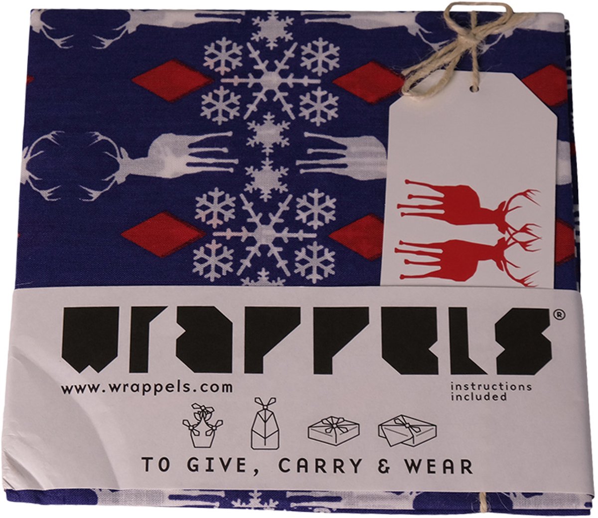 Wrappels Deer Tafelband blauw 75x75cm