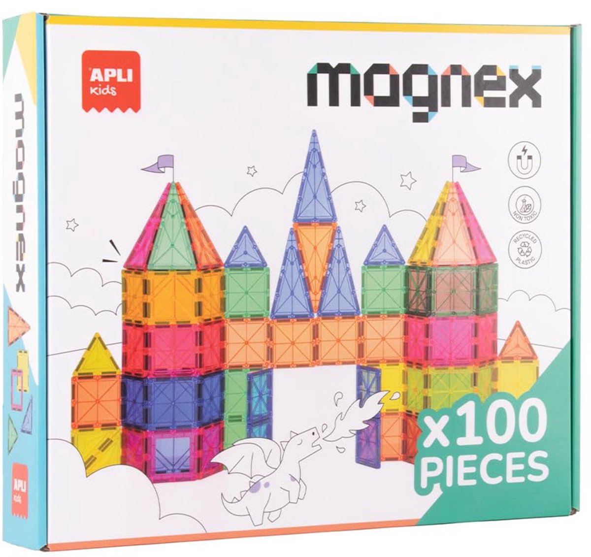 SnelShoppen - Magnetisch Constructiespel voor Kinderen - 100 Delen Kleurrijke 3D Geometrische Speelstenen - Educatief Speelgoed voor Creativiteit en C