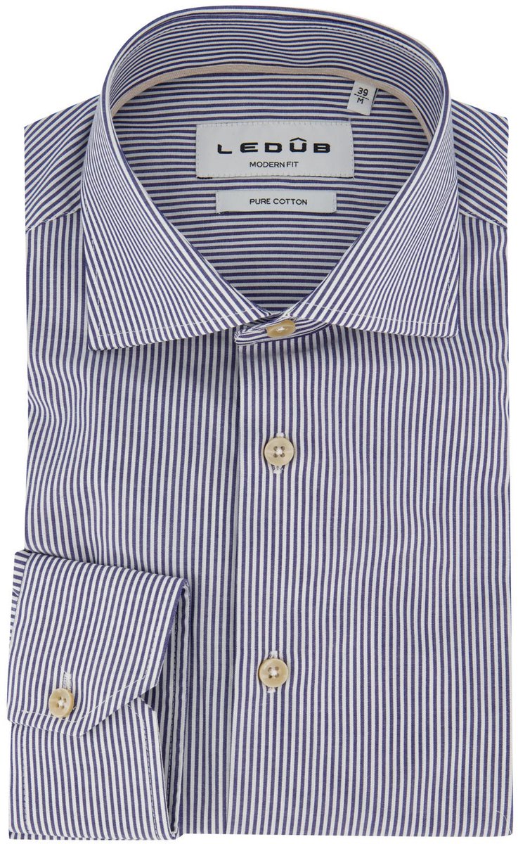 Ledub casual overhemd donkerblauw