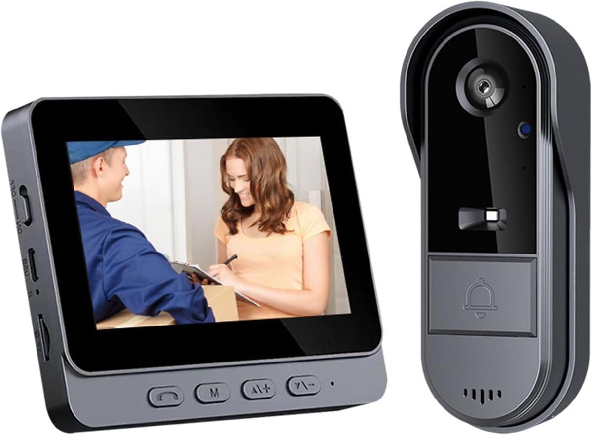 Waterdichte Deurbelcamera - Draadloze Camera - Beveiliging Thuis - Tweewegintercom - 1080p HD - Wit