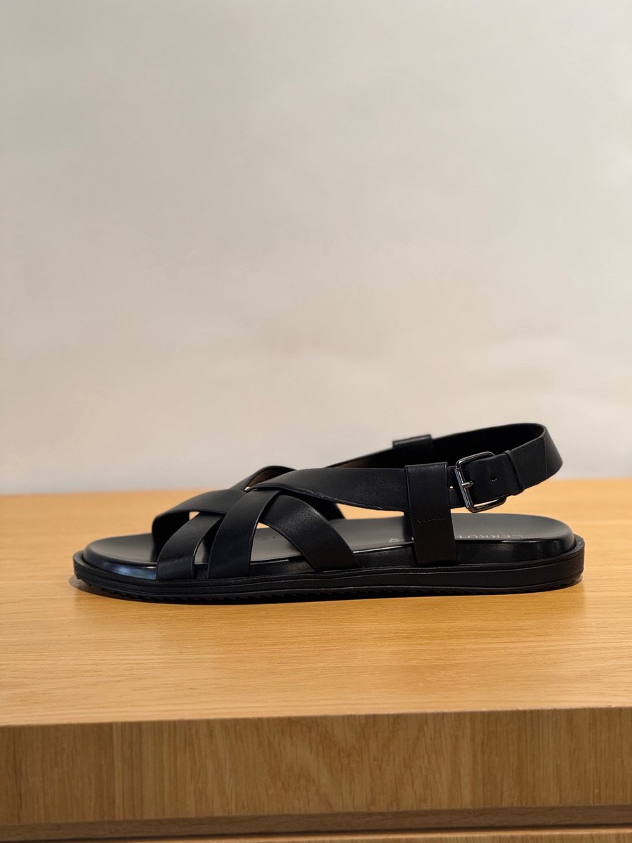 Cerruti sandalen zwart met gevlochten kruisbanden voor heren - 41