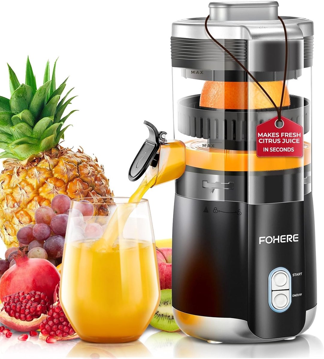 Elektrische Citruspers - Zwart - Automatische Sappers - BPA-vrij - Voor Gezondheidsbewuste Huishoudens