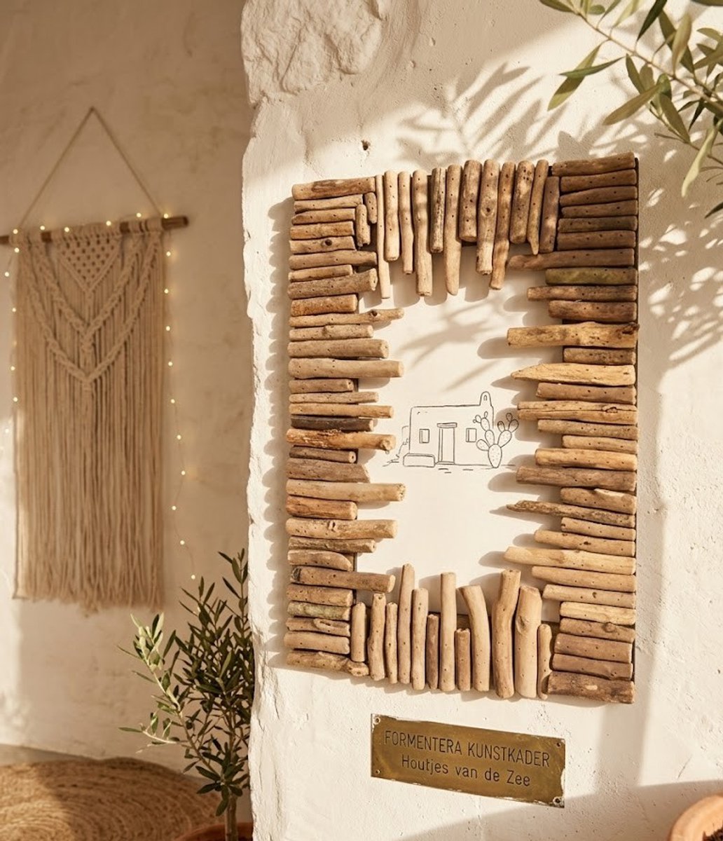 Lijst Formentera | Kunstkader | Handgemaakt | zeehout | wanddecoratie | L50 x B35 cm