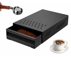 VHV - Uitklopbak - Afklopbak - Uitklopbak lade - Espresso accessoires - Koolstofstaal - Antislip - Voor koffiemachine en barista - 35CM - Zwart