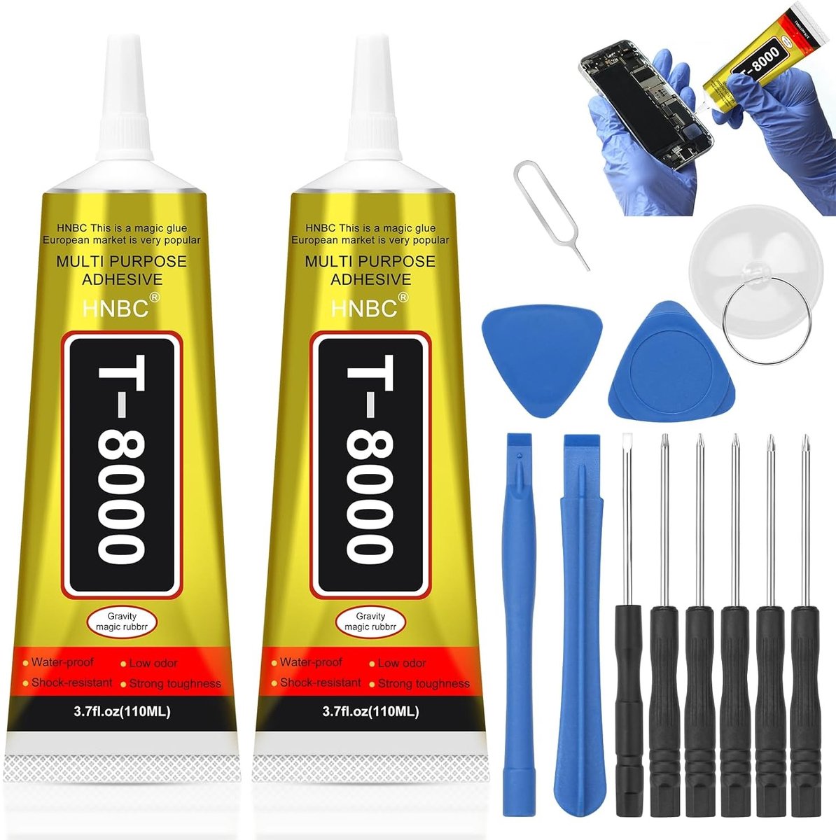 Hoogwaardige Display Lijm voor Smartphones - 110 ml, 2 Stuks, Multifunctionele Hechting voor Glas, Metaal, Hout en Meer