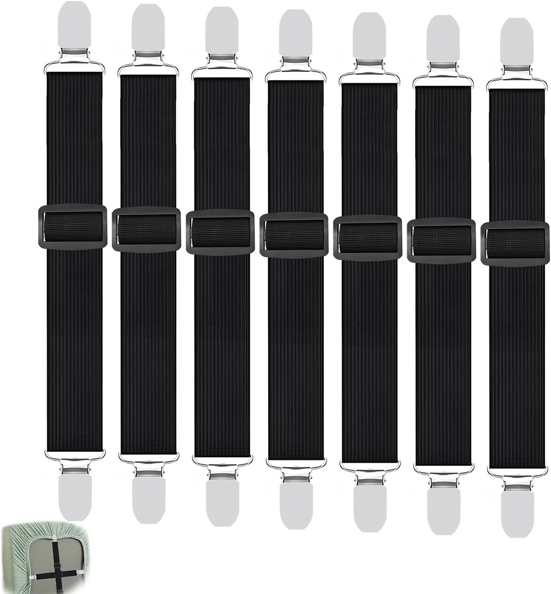 Verstelbare Bedlakenspanners - Elastisch - Met Metalen Clips - Voor Diverse Huishoudelijke Toepassingen