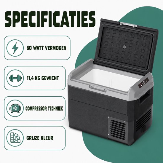 Happy Rhino - Elektrische Koelbox Compressor 30L Single Zone - Vries- & Verwarmfunctie - Elektrisch 12v van Happy Rhino — afbeelding 3
