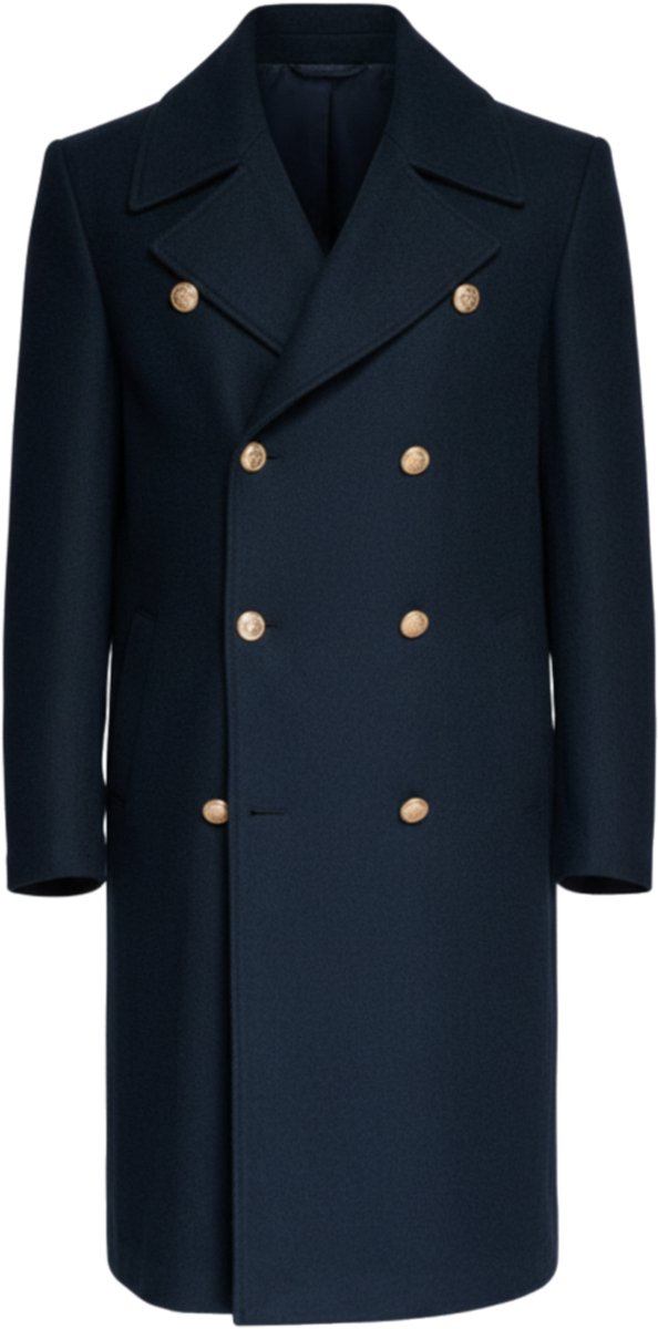 OMBRE Jas - Knopen - Effen Marine S