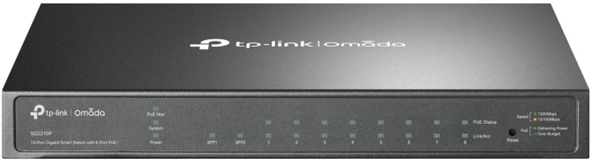 TP-Link Omada SG2210P netwerk-switch Managed L2/L2+ Gigabit Ethernet (10/100/1000) Power over Ethernet (PoE) Zwart