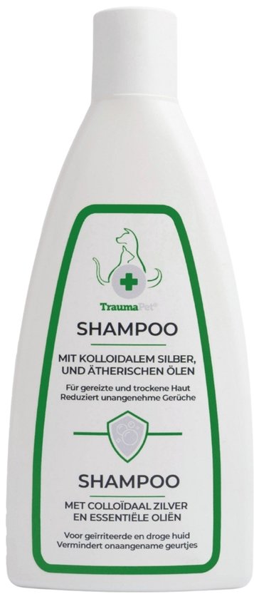 TraumaPet Shampoo Hond & Kat – Bij Jeuk, Schilfers & Gevoelige Huid – Met Colloïdaal Zilver & Panthenol – 200 ml