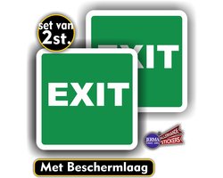Jerma - EXIT - Sticker - Set 2 st. - 14 x 14 cm - Krasbestendig - Zelfklevend - Weerbestendig Vinyl