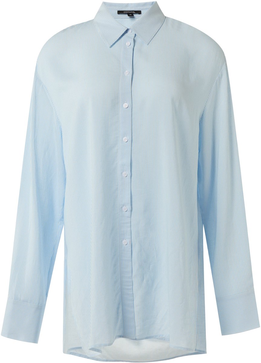 comma - female - Losse gestreepte lange blouse