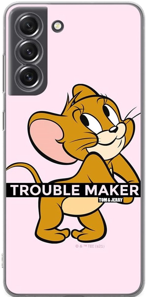 Samsung S21 FE telefoonhoesje, origineel en officieel gelicentieerd door Tom en Jerry, Tom en Jerry 012-patroon, optimale pasvorm, TPU-achterkant
