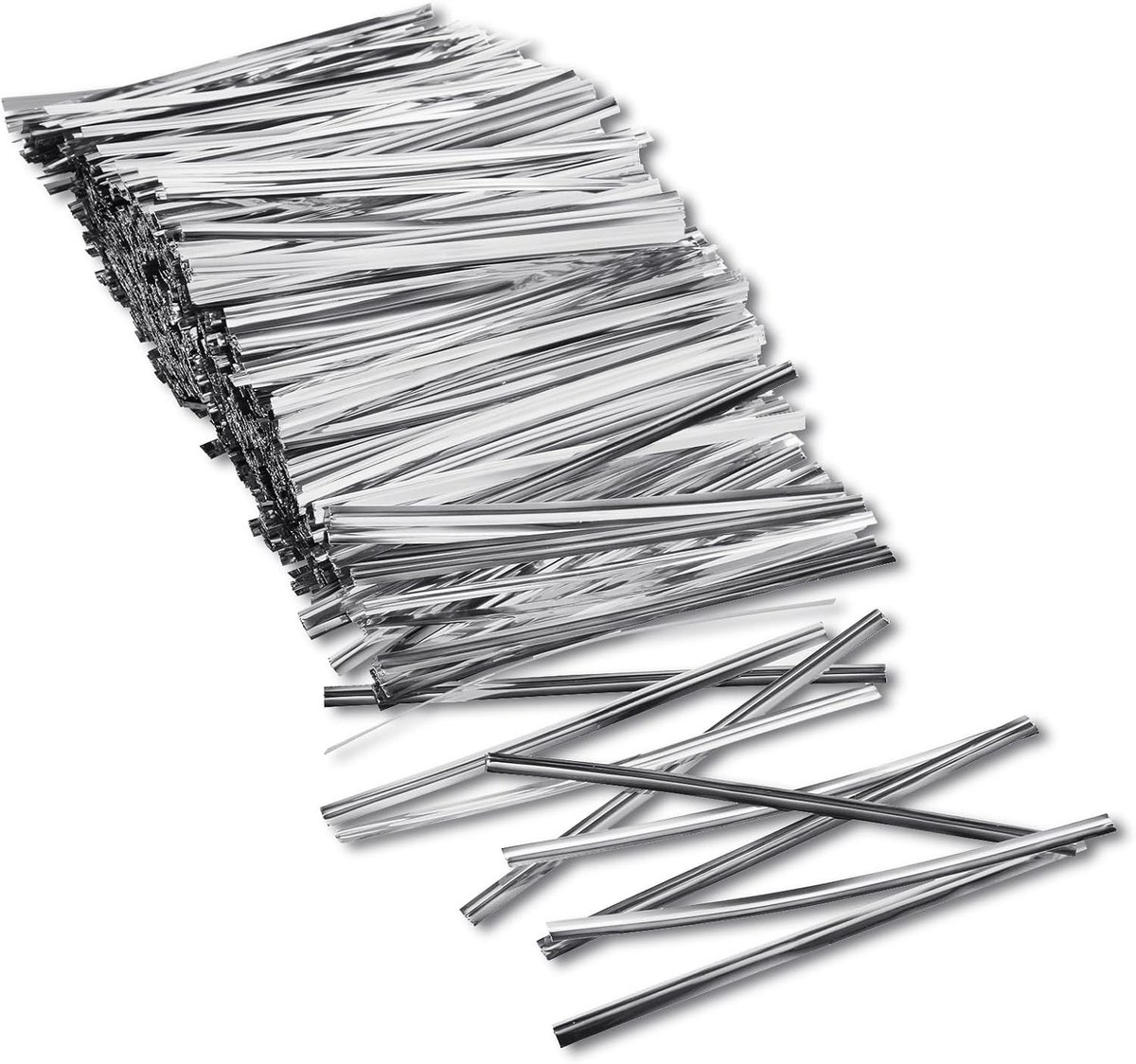 1000 Stuks Twist Ties voor Sluiting van Pouches - Metalen Sluitbanden voor Snoepzakjes, Koekjes en Chocolade (Zilver, 10 cm)
