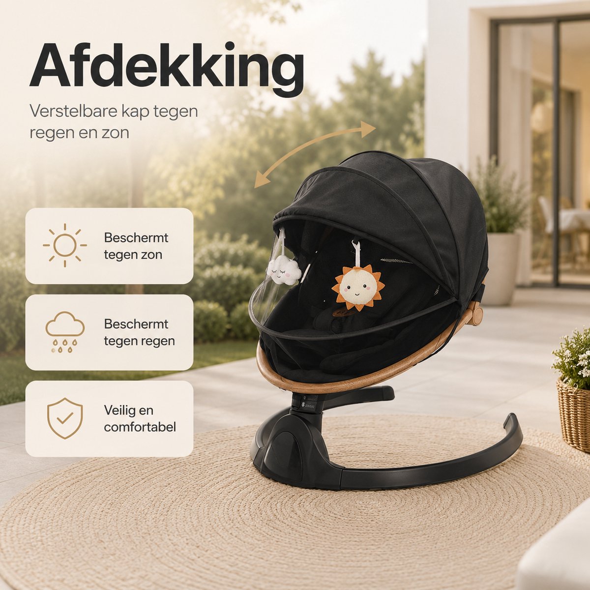 MATTI® - Wipstoel Baby - Elektrische Wipstoel - Schommelstoel Baby - Wipstoel - Tot 12KG - Bluetooth – foto 8