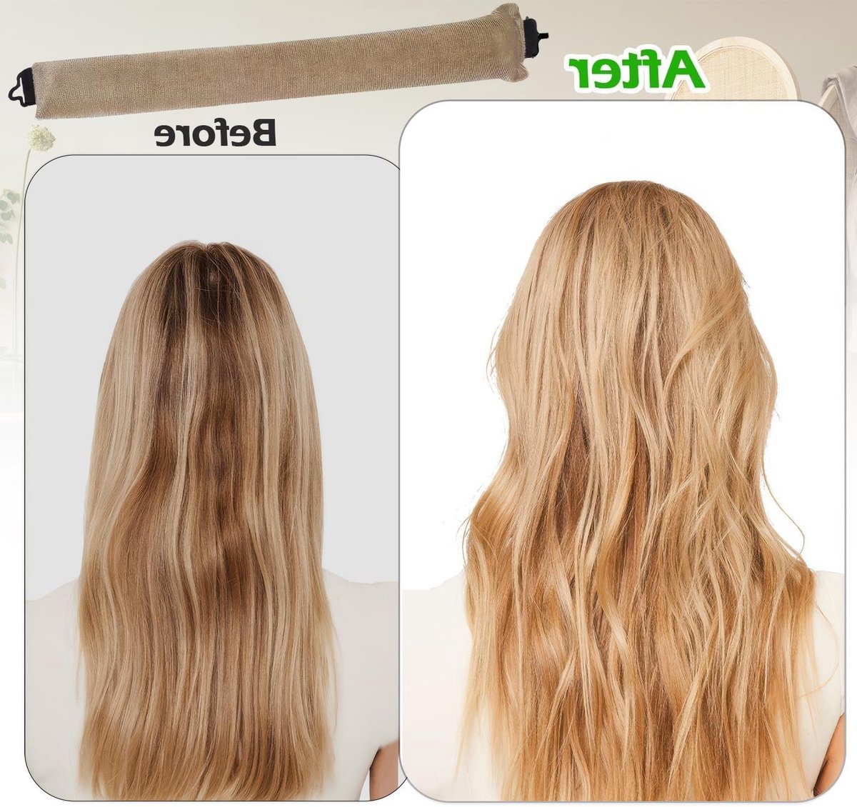 Set van 4 Heatless Curlers voor Krullen zonder Hitte, Haarrollers met Hoofdband en Sjaal voor Lang Haar, Perfect voor Nachtelijke Krullen
