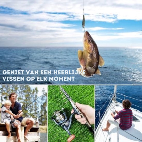 Thuys - Complete Hengelset 1,8m - Telescopisch Carbon - Spinhaspel 14 Kogellagers - 43 Soft Lures - voor Zoet en Zout Water van Thuys — afbeelding 4