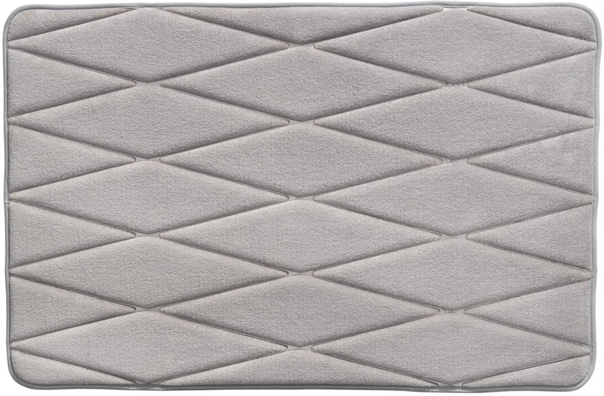 California Winding Grijs Badkamermat 58x90 cm – Zachte Badmat – Antislip Douchemat – Comfortabele Badkamermat