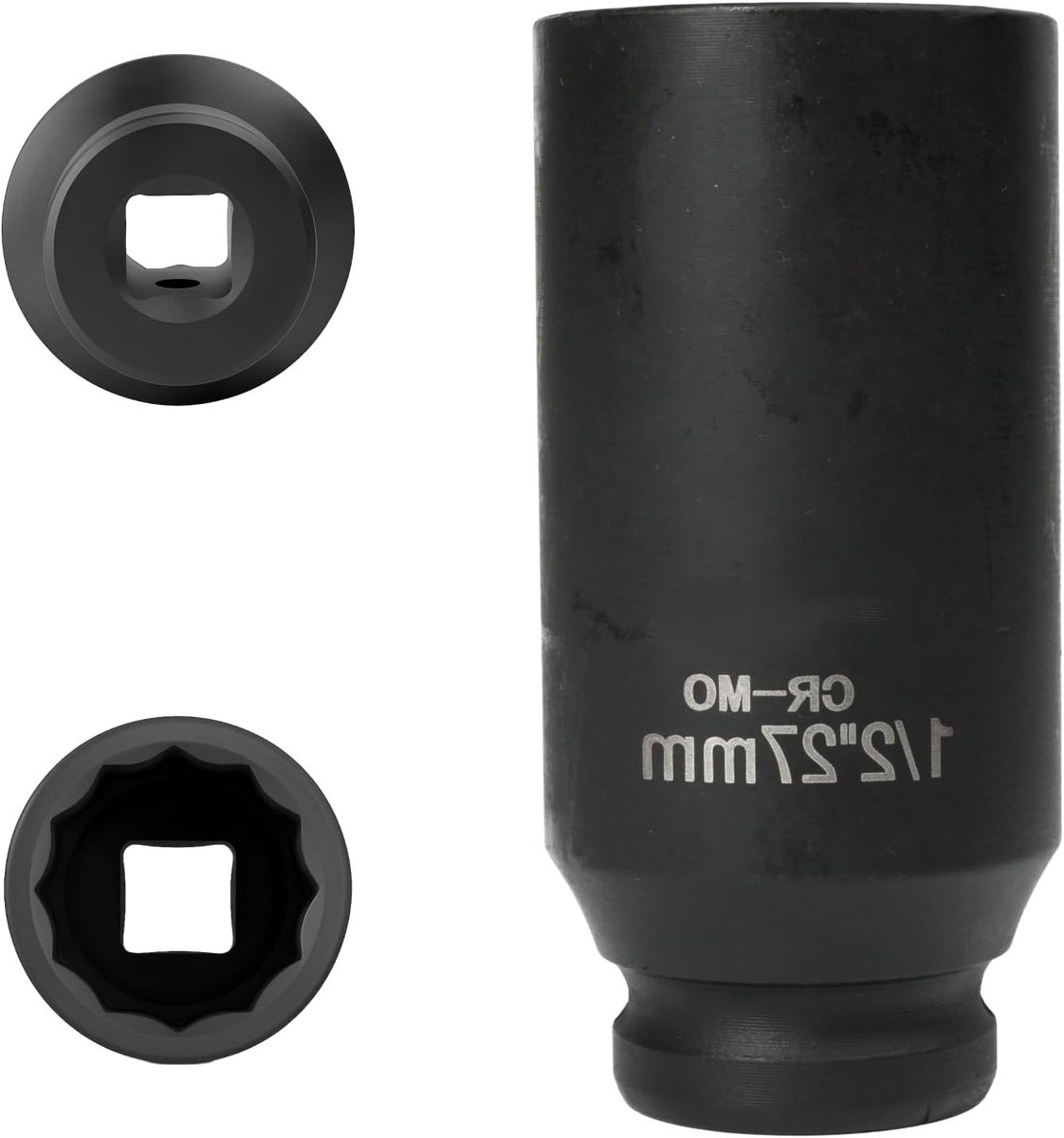 Dopsleutel 27 mm 1/2 inch 12-kant, slagdop voor professioneel gebruik van chroom-molybdeenstaal, robuust en duurzaam