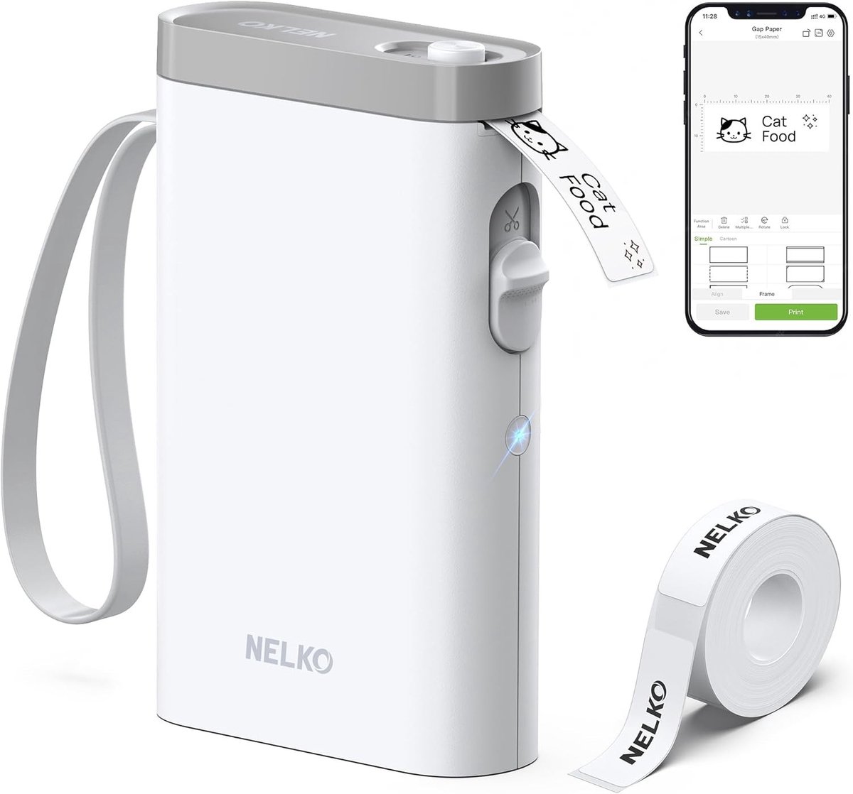 Bluetooth Labelprinter - Wit - Draadloos en Compact - Hoge Printkwaliteit - Voor Thuis en Kantoor