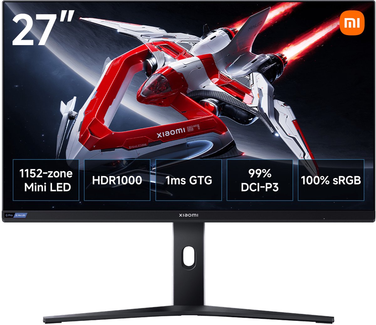 Xiaomi G Pro 27Qi 2026 Computer Monitor - Monitor - 2K LED Zwart - Wit