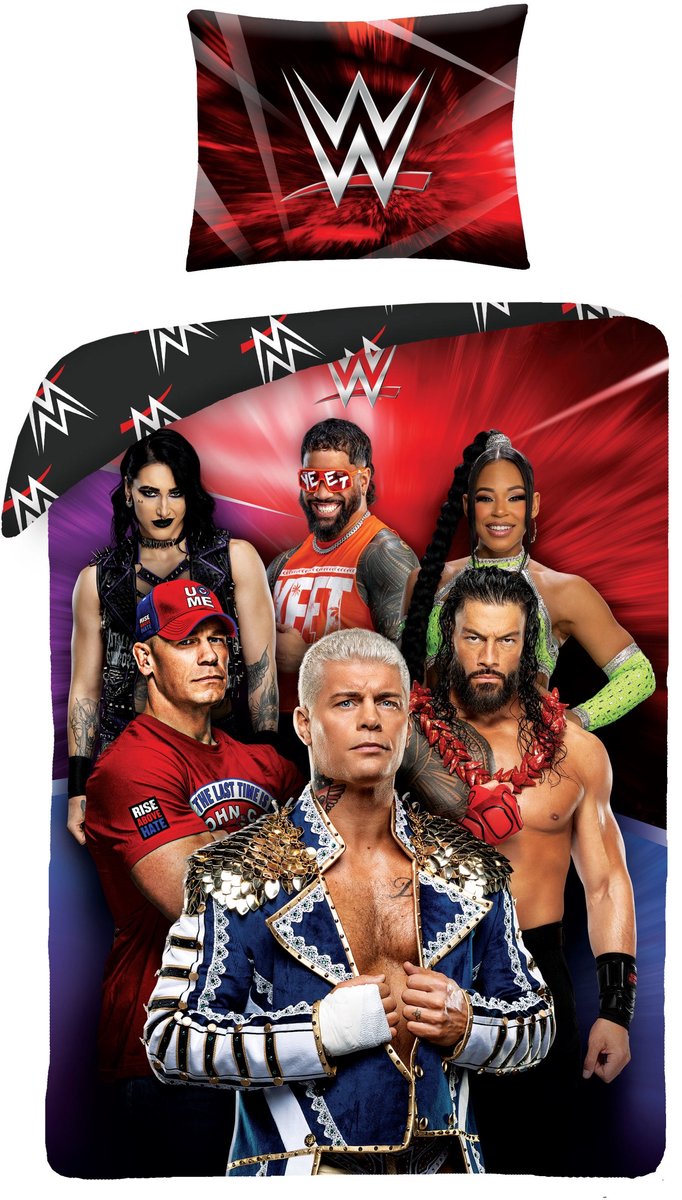 WWE Dekbedovertrek - Eenpersoons - 140 x 200 cm + 70 x 90 cm - Polyester